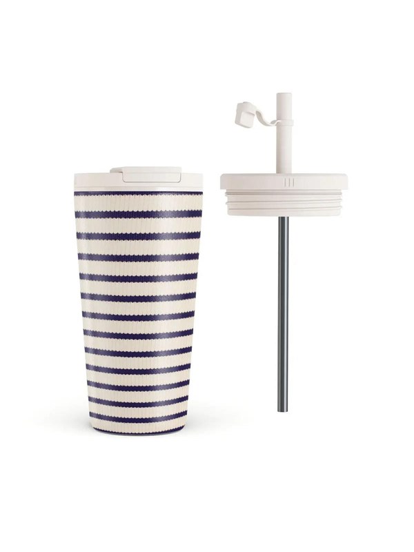 Burga Old Money - Travel Mug 500ml with Flap & Straw Set