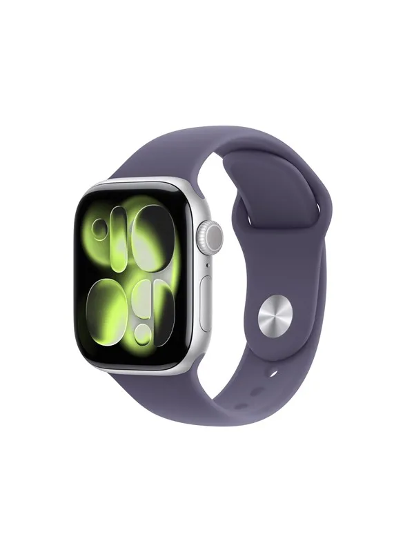 Apple Watch Series 11 GPS + Cellular 42mm Silver Aluminium Case with Purple Fog Sport Band - M/L