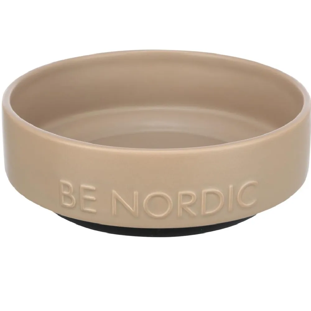 Trixie BE NORDIC keramikkskål med gummiring - 0,5 liter - Taupe