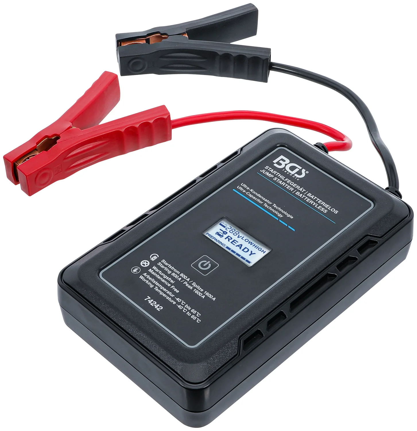 Starthjælper | uden batterier | med ultra-kondensatorteknologi | 12 V / 800 A / 1600 A