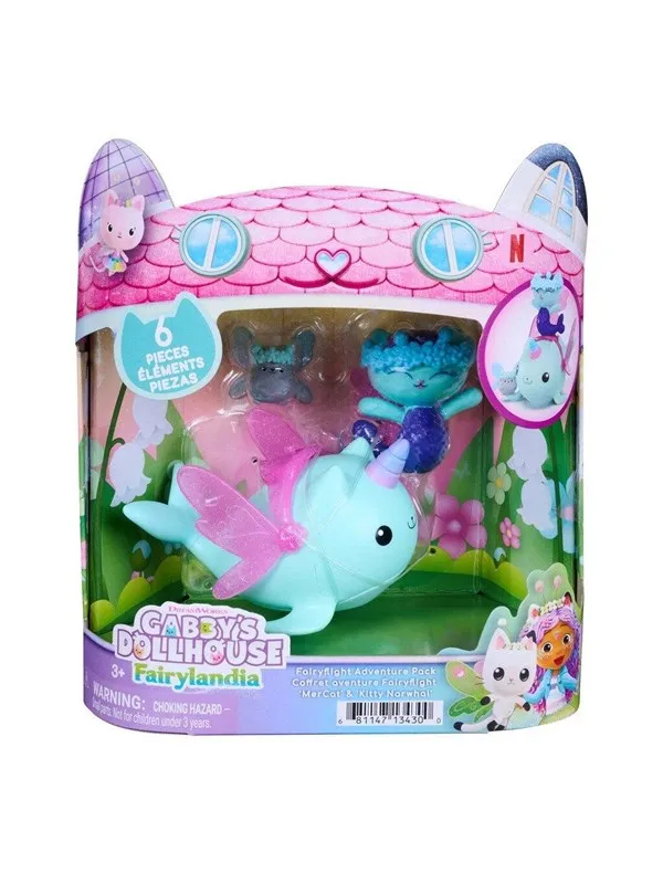 Gabby's Dollhouse Mercat and Narwhal figure set