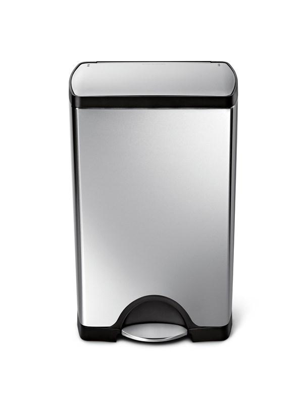Simplehuman 38L rektangulær pedalbøtte, børstet rustfritt stål