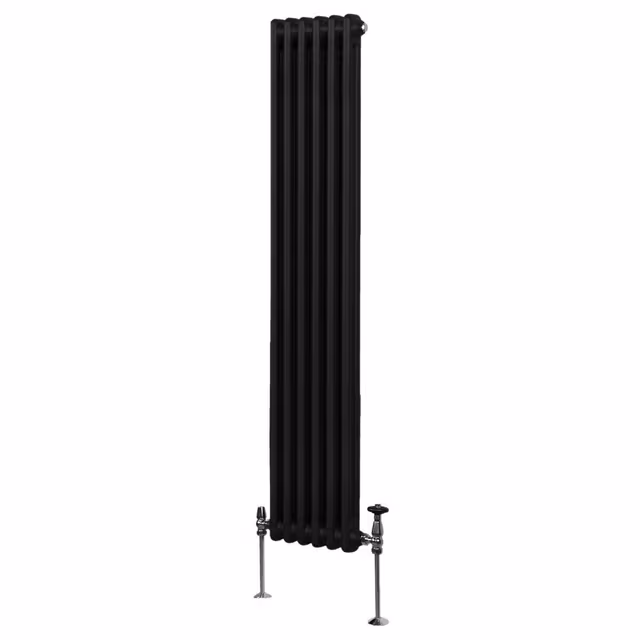Tradisjonell Vertikal 2-søylet Radiator - 1800x 292mm - Svart