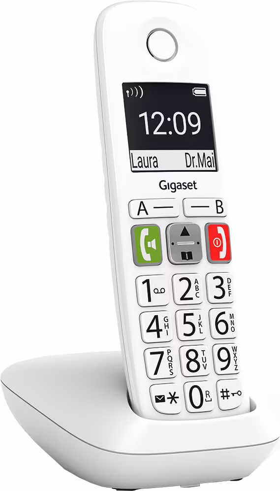 Gigaset Dect E290 trådløs telefon (hvit)