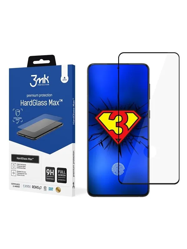 3mk Tempered Glass  HardGlass Max FingerPrint for Samsung Galaxy S21+ 5G