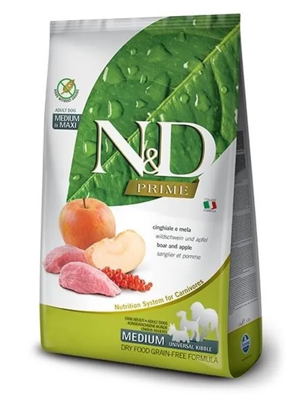 Farmina N&D PRIME DOG WILD BOAR AND APPLE ADULT MEDIUM & MAXI 12 kg