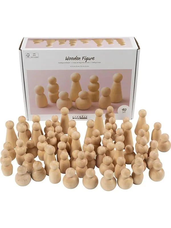 Creativ Company Wooden Shapes 5-8cm - 90 pcs.