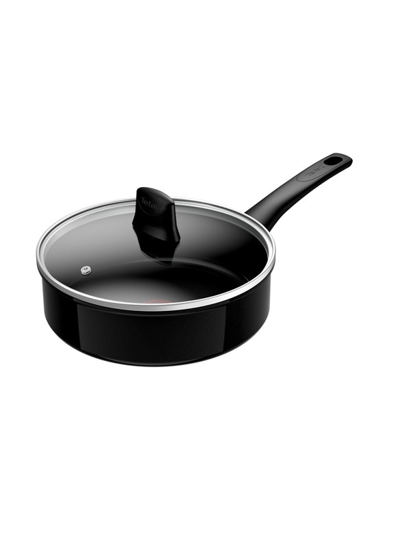 Tefal Renew ON Black Sautepan 24 cm w. lid