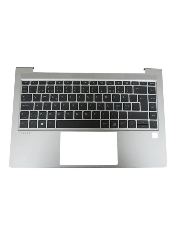 HP - notebook replacement keyboard - Nordic - with top cover - Bærbart tastatur - til utskifting - Nordisk - Sølv