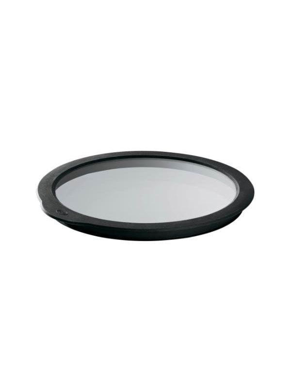 Rösle Glass lid 28 cm Clear/Black Glass/Silicone