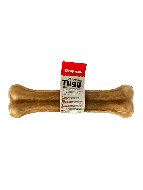 Dogman Presset tyggebein til hund av råhud 21cm