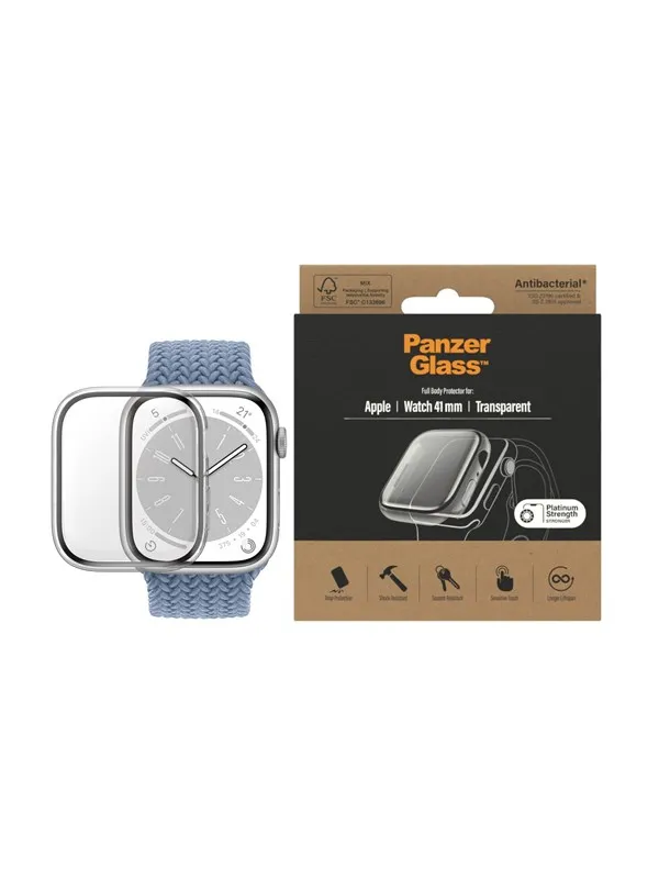 PanzerGlass Screen Protection Full Body Apple Watch Series 9 | 8 | 7 | 41mm | Transparent