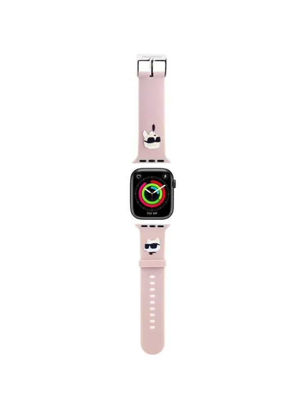 Karl Lagerfeld 3D Rubber Karl&Choupette Heads strap for Apple Watch 42/44/45/49mm - pink
