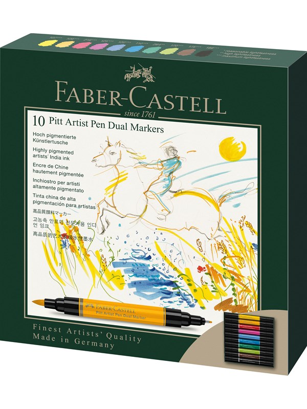 Faber-Castell India ink PAP Dual Marker wallet of 10