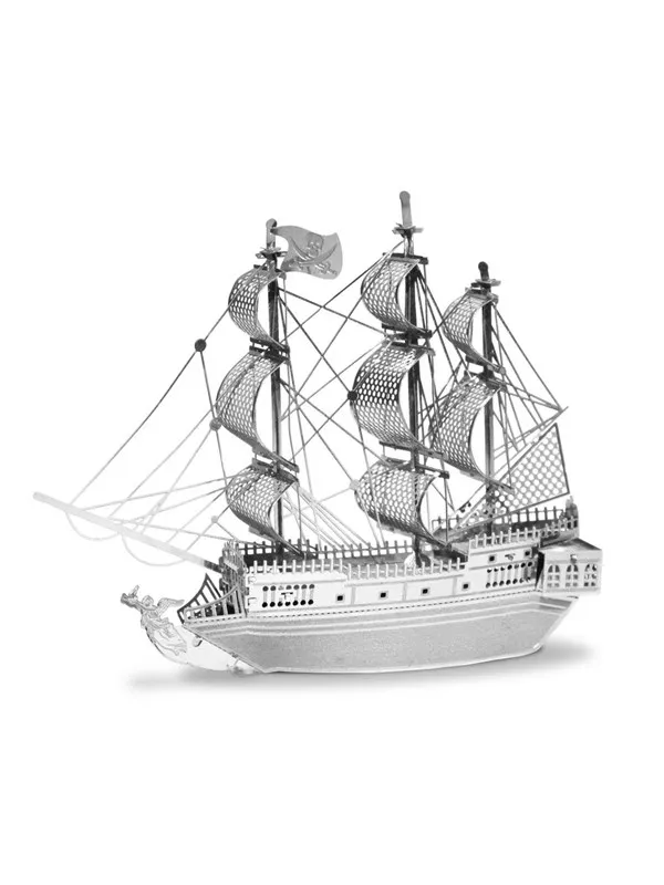 Eureka Metal Earth Pirate Ship Black Pearl Silver Edition