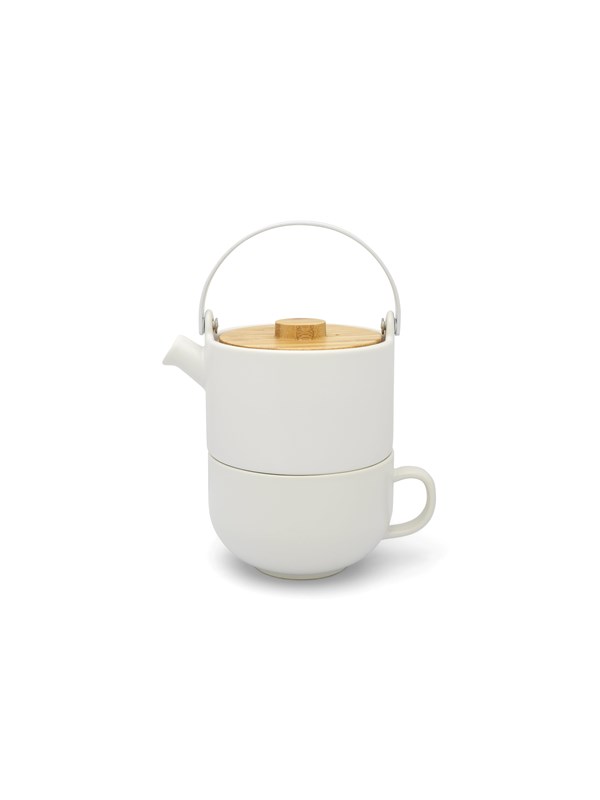 bredemeijer Tekanne m/kopp, 1 person, hvit, 500ml, Umeå