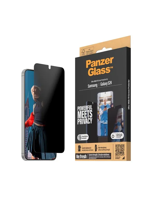 PanzerGlass Privacy Screen Protector Samsung Galaxy S24 | Ultra-Wide Fit w. EasyAligner