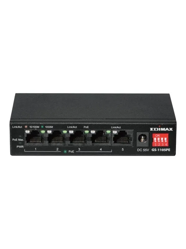 Edimax GS-1105PE - switch - long range DIP switch - 5 ports - unmanaged