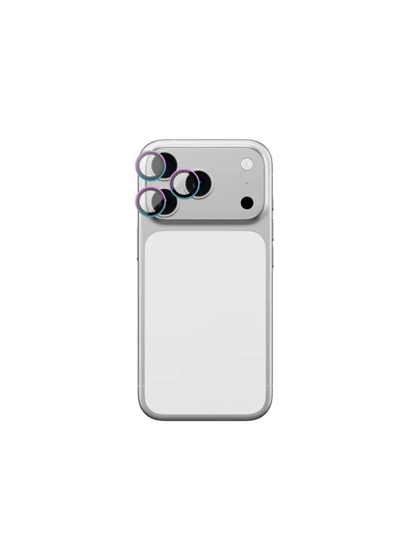 AmazingThing Lens Glass for iPhone 17 Pro / Pro Max with Rainbow Aluminum Frame