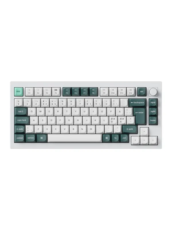 Keychron Q1 HE 75% Knob Wireless Tri-Mode Gateron 2.0 Nebula Magnetic Shell White - ND - Gamingtastatur - Nordisk - Hvit