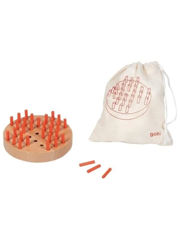 Goki Wooden Solitaire Game in Cotton Storage Bag