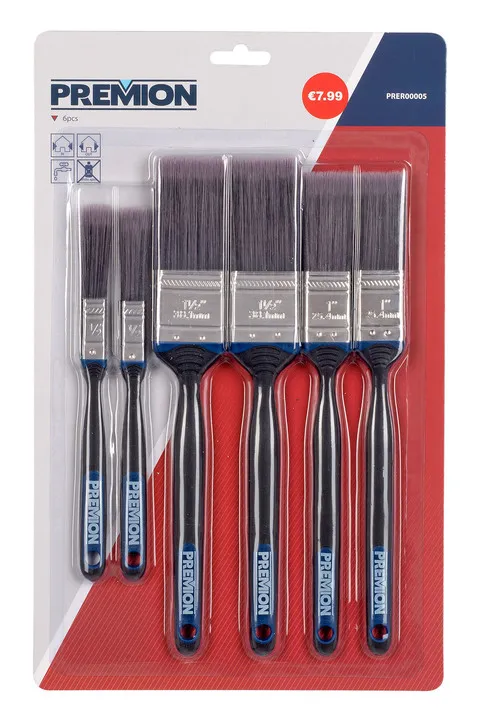 Penselsett 6 deler 2x13 - 2x25 - 2x38 mm