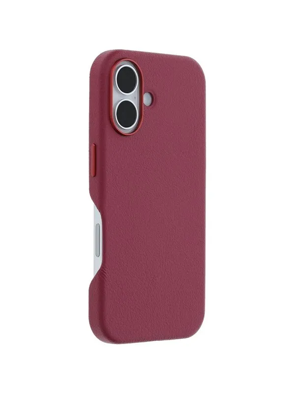 OtterBox Symmetry Cactus Leather Apple iPhone 16 Maroon Bells - red