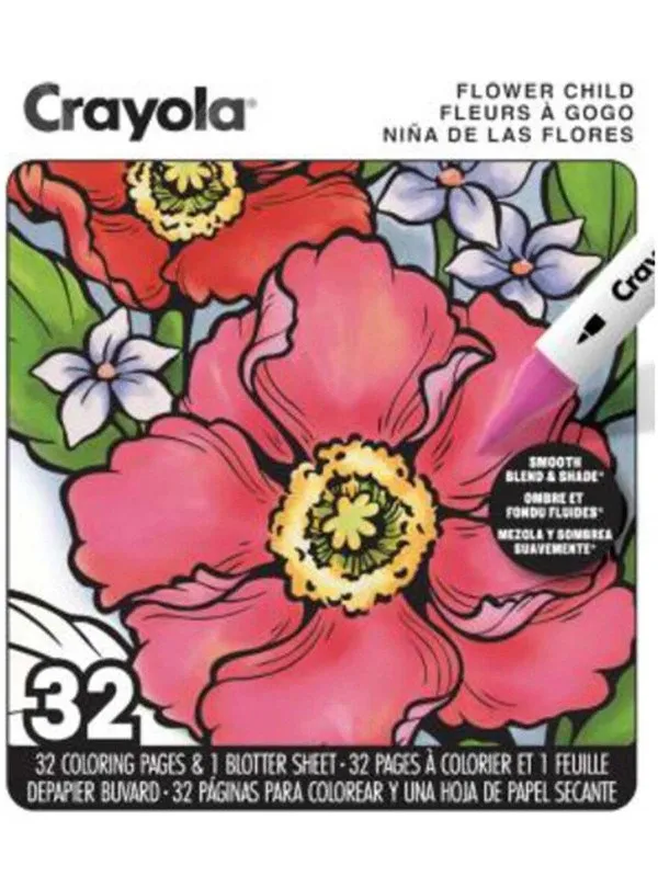 Crayola Adult Coloring Book Flower Child