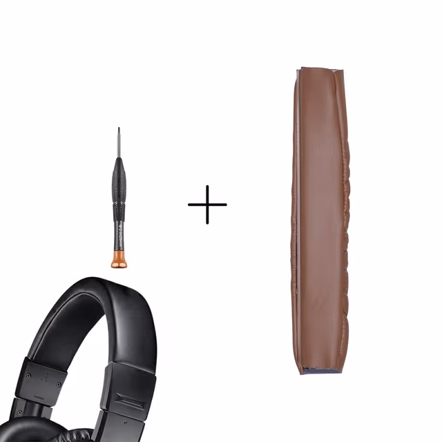 Proteinskinn hodebåndspute kompatibelt med Audio-Technica ATH M50-serien — minneskumpute med skrujern inkludert kaffe