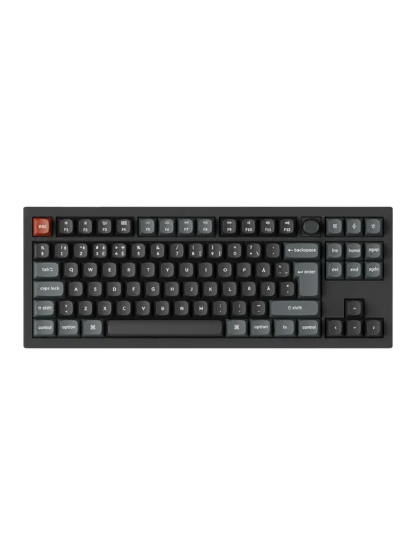 Keychron V3 Ultra 80% 8K Wireless Tri-Mode - POM Brown - Gamingtastatur - Uten numpad - Nordisk - Svart
