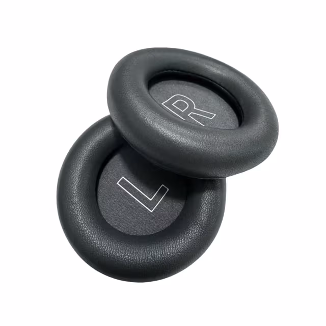 Erstatningsøreputer for B&O HX Bang & Olufsen Beoplay HX Hodetelefoner - Saueskinn, Flere Farger, 2-Pakning Sort