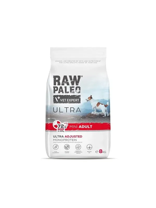 VetExpert Raw Paleo Ultra Mini Adult Beef - dry dog food - 8 kg
