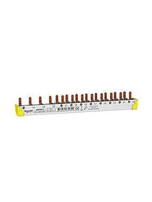 Schneider Electric Loop rail 3PN 12M: 4P RCD 18mm pitch + N L1 N L2 N L3 N L1 N L2 N L3 9mm pitch allows mix of 1P