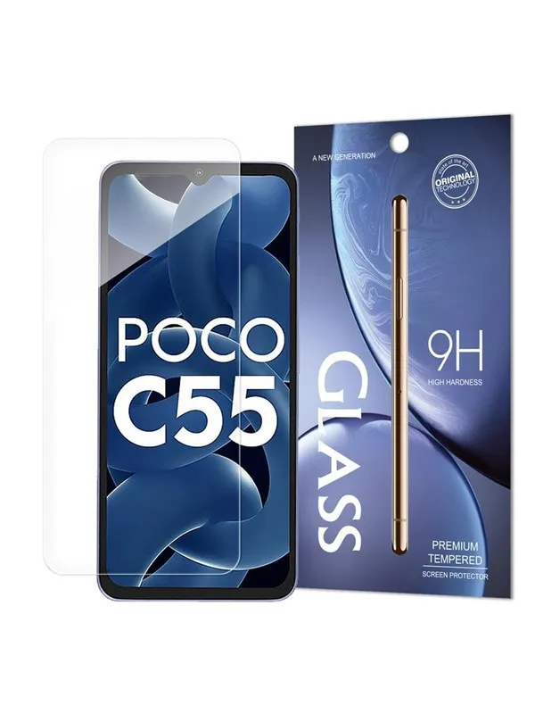 Hurtel Standard Tempered Glass Envelope Tempered Glass for Xiaomi Redmi 11A / Poco C55 / Redmi 12C 9H