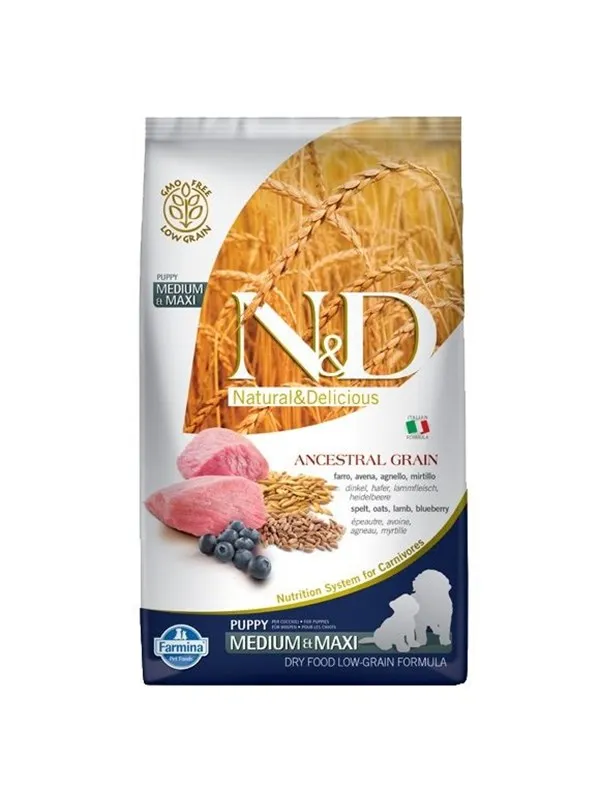 Farmina N&D Ancestral Grain Puppy Medium&Maxi Lamb - dry dog food - 12 kg