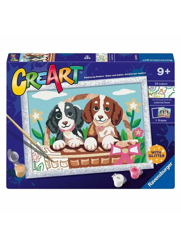 Ravensburger CreArt Paint by Numbers - Dogs in a Basket