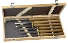 Dreiejernsett Karbonstål Crown Hand Tools 6 stk. i trekasse