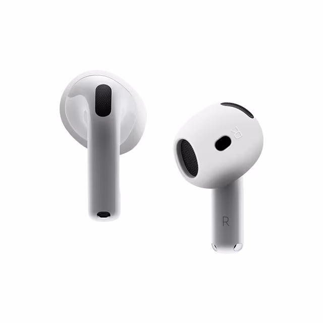 Kompatibel med Apple AirPods 4 Silikon ørepropper - 2 par Hvit