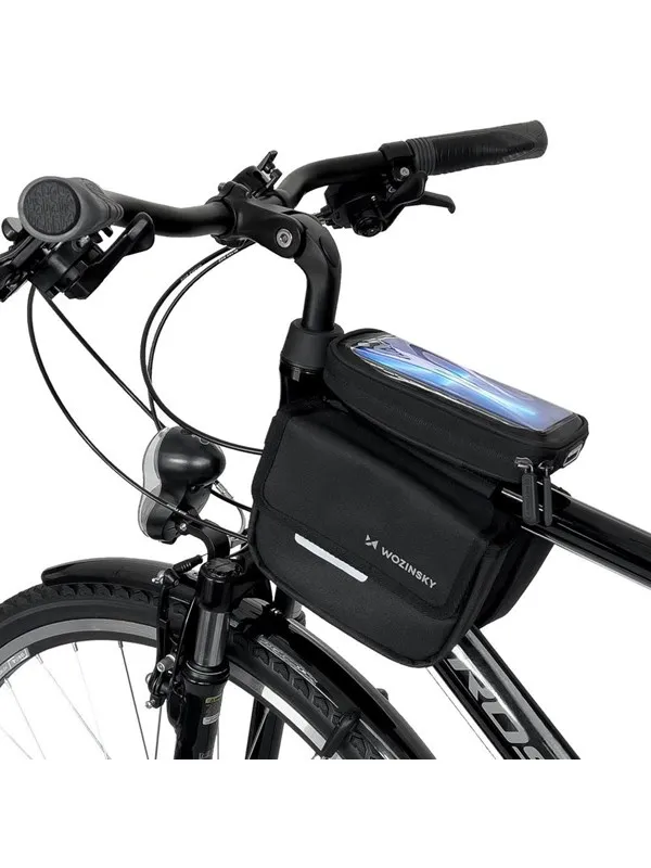 Wozinsky bicycle frame bag waterproof phone case 1.5l black (WBB26BK)