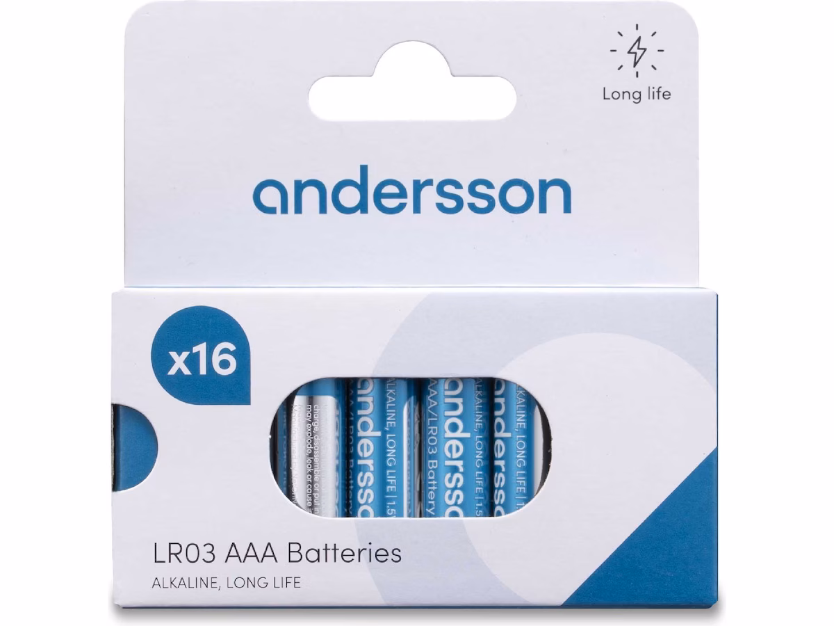 Andersson AAA batteri, 16-pk