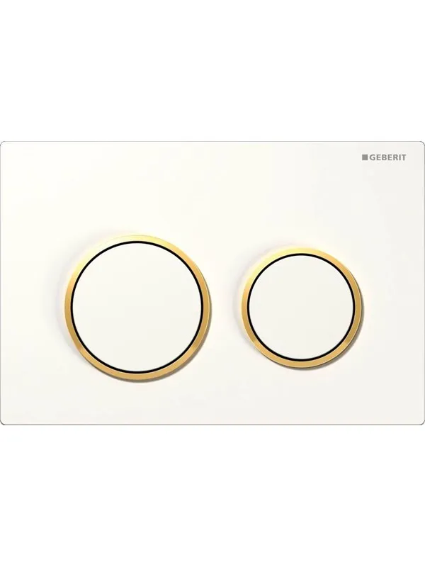Geberit actuator plate omega20 for dual flush: white / gold