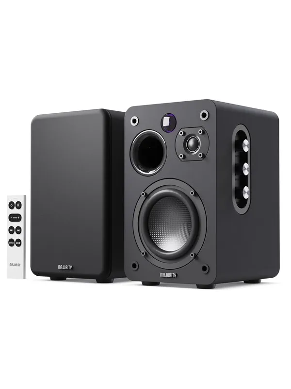 Majority D70X Active Bookshelf Speakers - Black