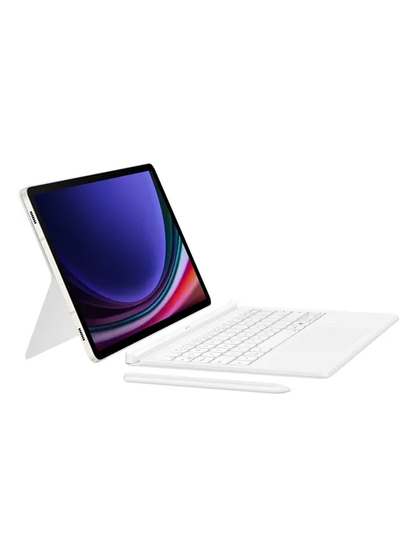 Samsung Galaxy Tab S10 FE / Tab S9 FE / Tab S9 - Book Cover Keyboard - White (English) - Tastatur & Foliosett - Hvit