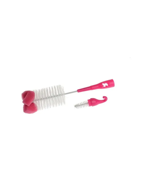 Akuku Bottle cups and nipple brush with sponge PINK