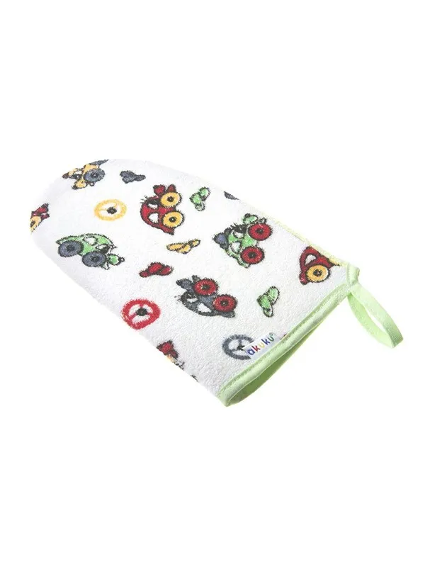 Akuku Washing glove terry with PU sponge CARS