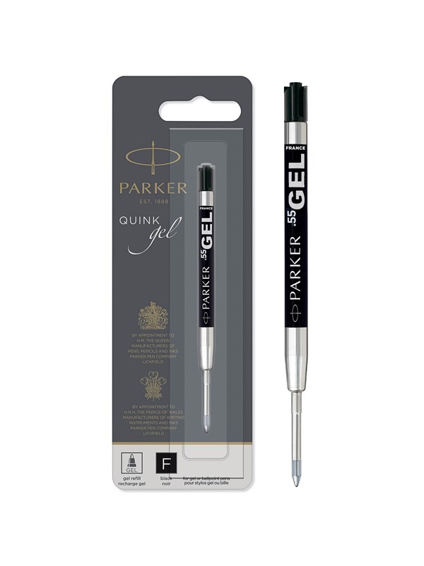 Parker Gel Refill | Fine Tip (0.5mm) | Black QUINK Ink | 1 Count
