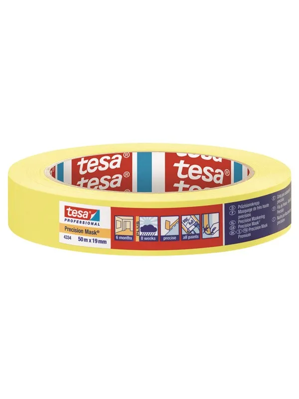 tesa Precision Mask Masking Tape 50m x 19mm Yellow