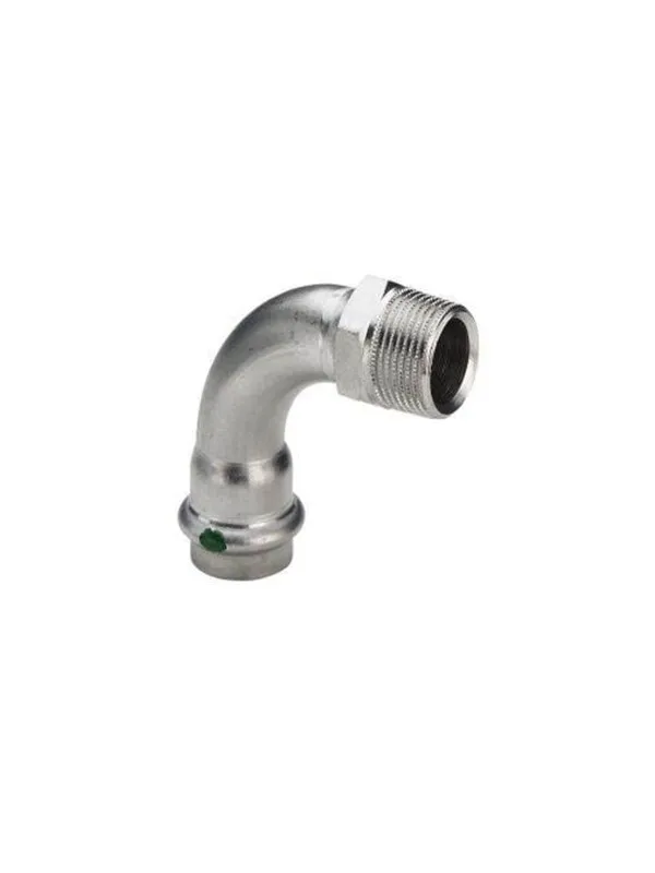 Viega Sanpress Inox transition bend 90° socket/nipple 18 mm x 3/4" stainless steel