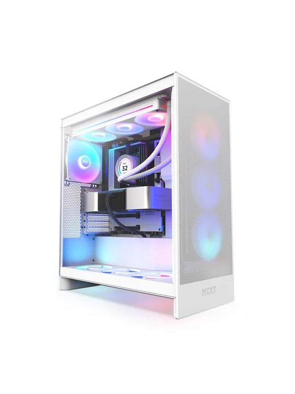 NZXT H7 Flow RGB (2024) - All White - Kabinett - Miditower - Hvit