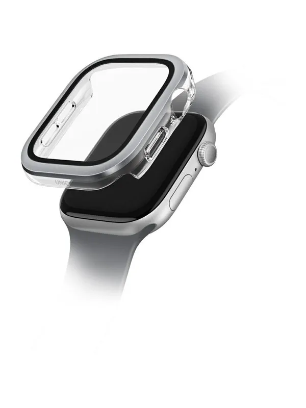 UNIQ Voute Tempered Glass Case for Apple Watch 10 42 mm - Silver